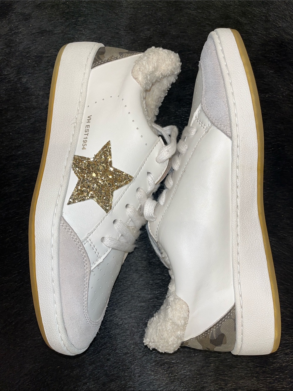 Vintage Havana ‘Arthur’ Glitter Star with Camo Heel Sz 10